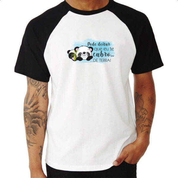 Camiseta Raglan Panda pode deitar - Imagem 3