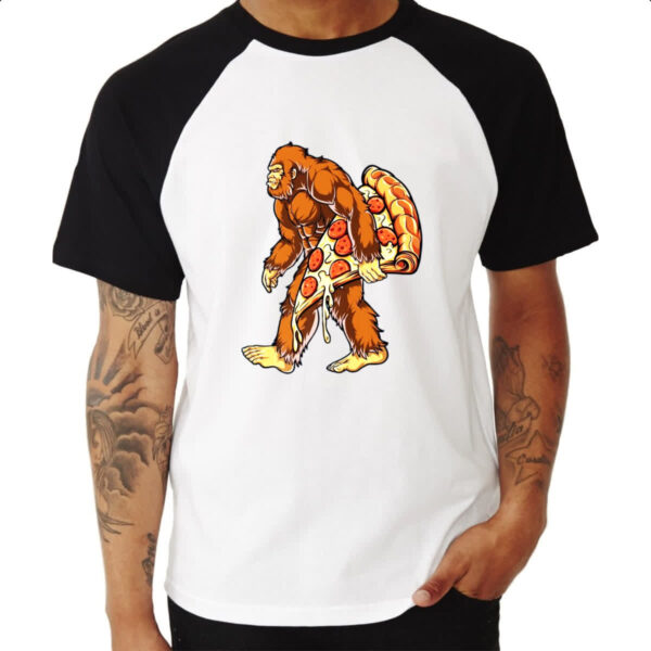 Camiseta Raglan Pe grande com fatia de pizza - Imagem 3