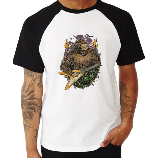 Camiseta Raglan Pe grande na guitarra - Imagem 3