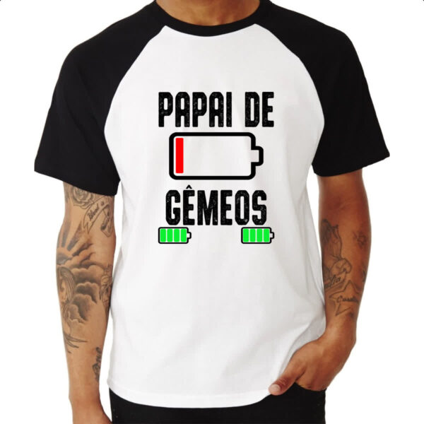 Camiseta Raglan Papai de gemeos - Imagem 3