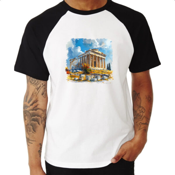 Camiseta Raglan Partenon watercolor - Imagem 3