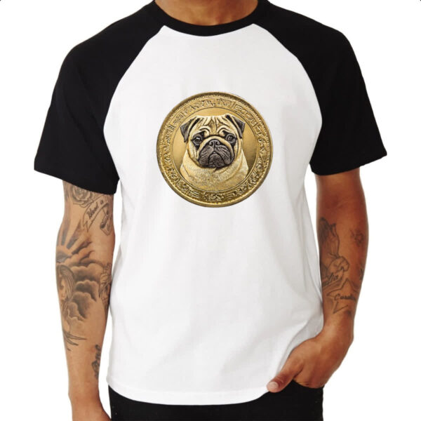 Camiseta Raglan Pug coin - Imagem 3