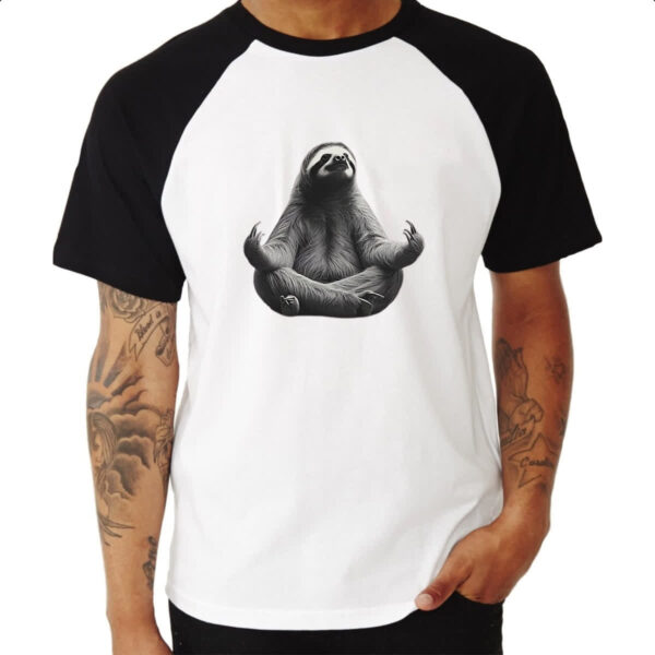Camiseta Raglan Preguica adamaste - Imagem 3