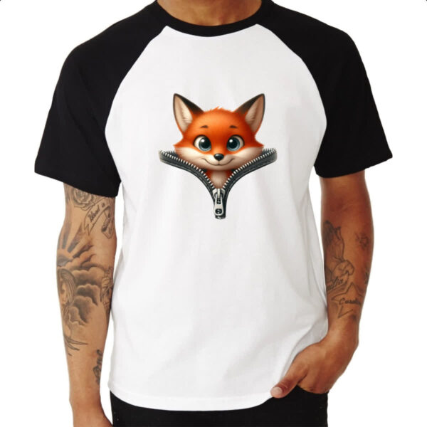 Camiseta Raglan Raposa no ziper - Imagem 3