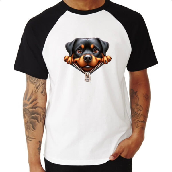 Camiseta Raglan Rottweiler no Ziper - Imagem 3