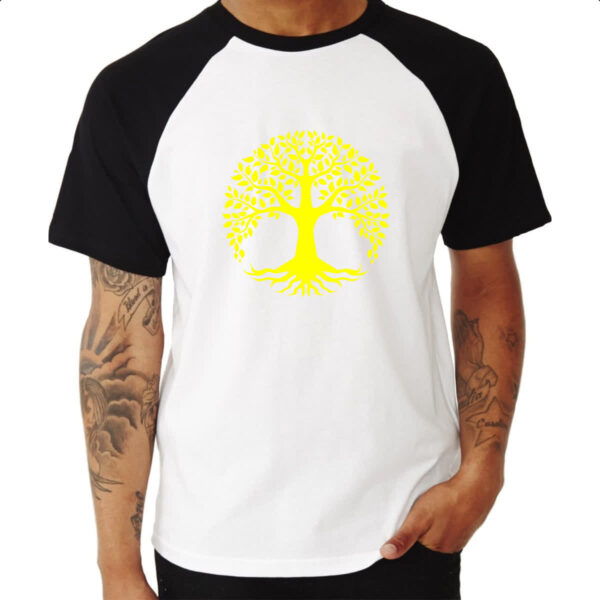 Camiseta Raglan Arvore da vida amarela - Imagem 3