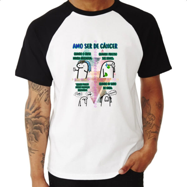 Camiseta Raglan Signo Amo ser de Cancer - Imagem 3