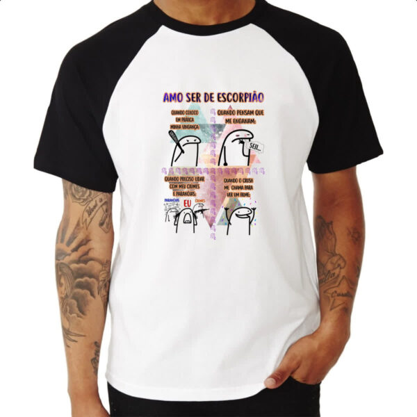 Camiseta Raglan Signo Amo ser de Escorpiao - Imagem 3