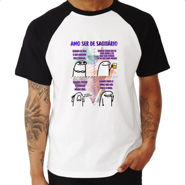 Camiseta Raglan Signo Amo ser de Sagitario - Imagem 3