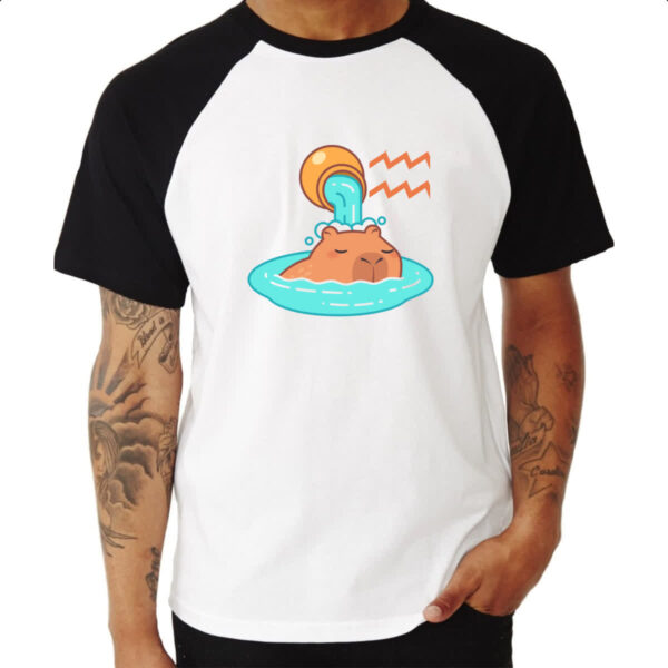 Camiseta Raglan Signo Capivara Aquario - Imagem 3