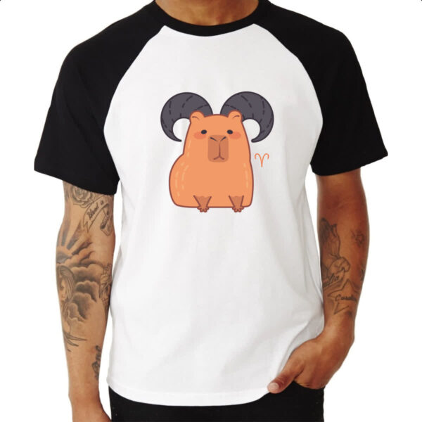Camiseta Raglan Signo Capivara Aries - Imagem 3