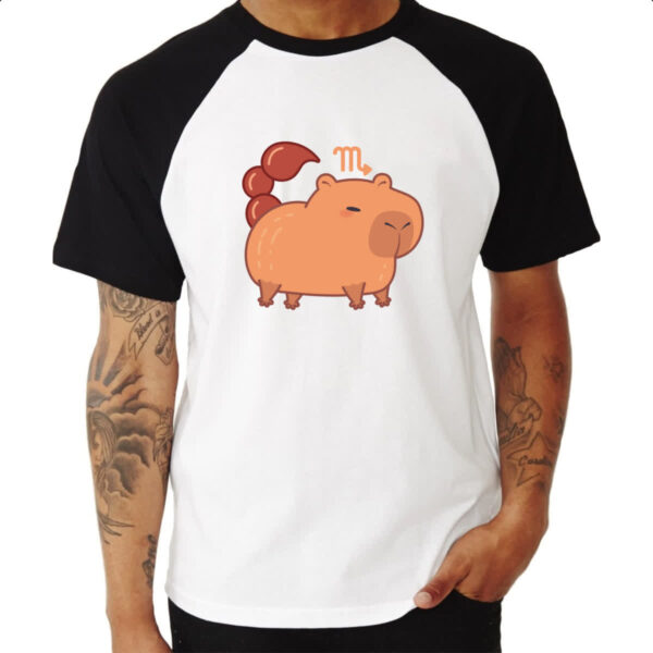 Camiseta Raglan Signo Capivara Escorpiao - Imagem 3