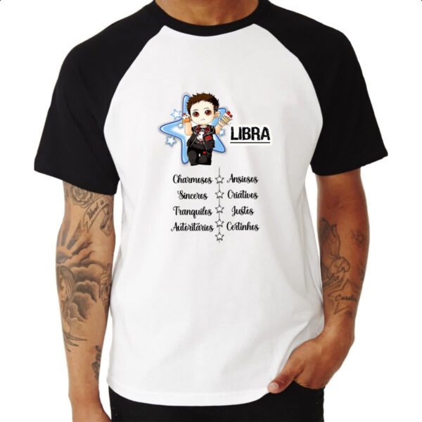 Camiseta Raglan Signo Cute Libra - Imagem 3