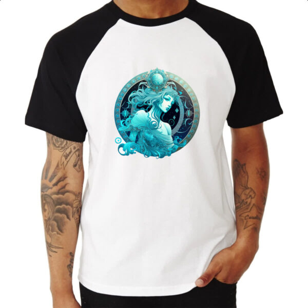 Camiseta Raglan Signo de Aquario placa de luxo - Imagem 3