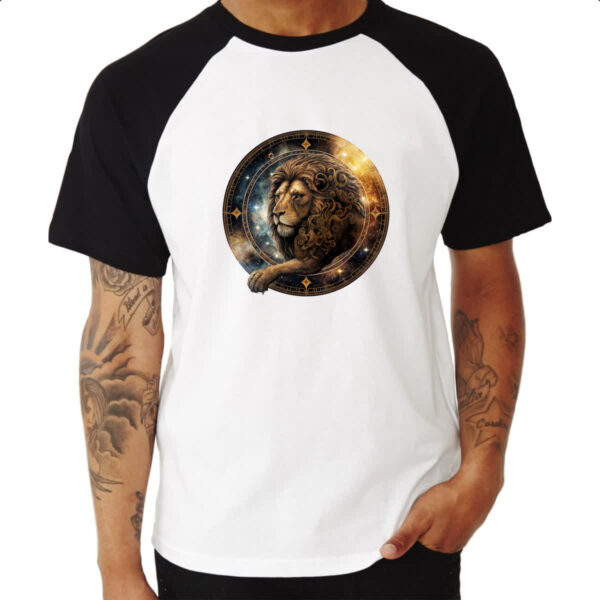 Camiseta Raglan Signo de Leao placa de luxo - Imagem 3