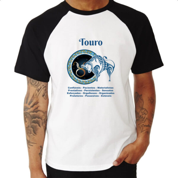 Camiseta Raglan Signo de Touro adjetivos - Imagem 3