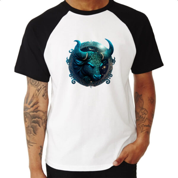 Camiseta Raglan Signo de Touro placa de luxo - Imagem 3