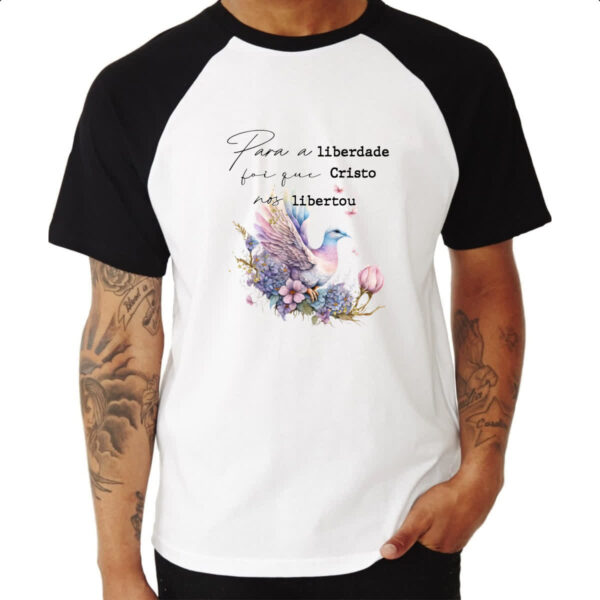 Camiseta Raglan Salmos Liberdade - Imagem 3