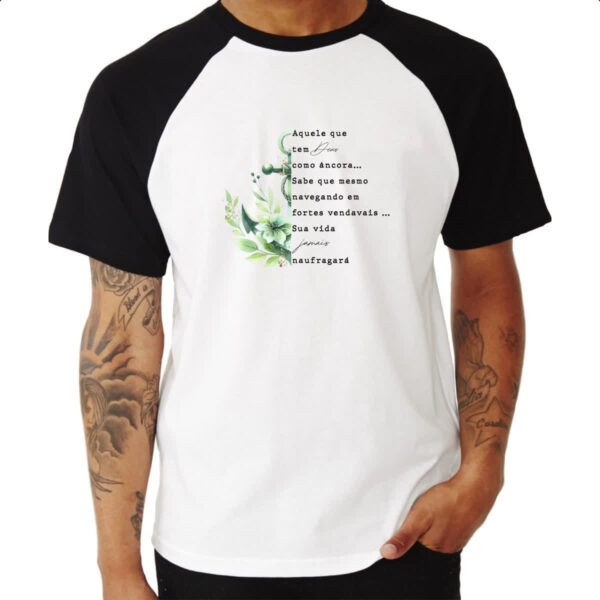 Camiseta Raglan Salmos ancora verde - Imagem 3