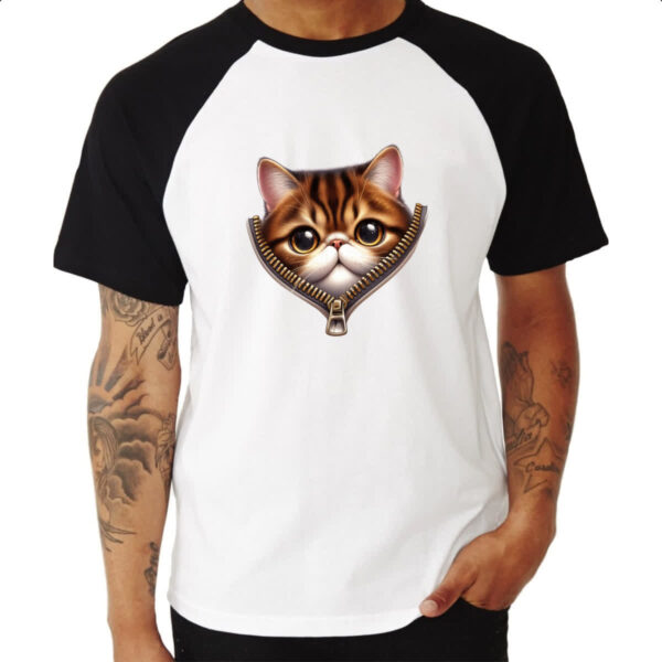 Camiseta Raglan Scotish Fold no ziper - Imagem 3