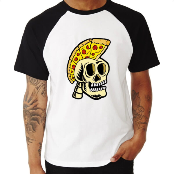 Camiseta Raglan Skull pizza gladiator - Imagem 3