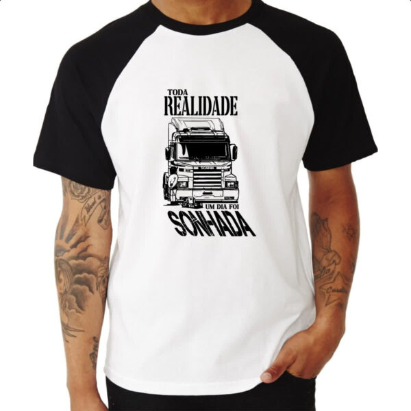 Camiseta Raglan Sonho caminhao - Imagem 3