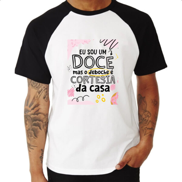 Camiseta Raglan Sou doce mas deboche e cortesia - Imagem 3