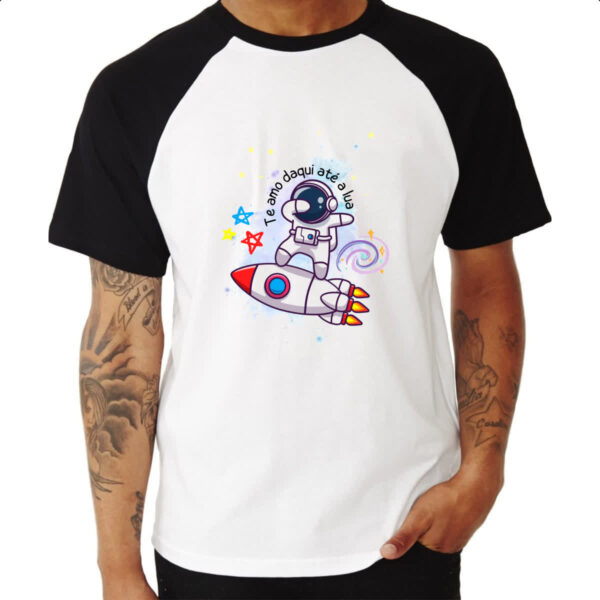 Camiseta Raglan Astronauta dab no foquete - Imagem 3
