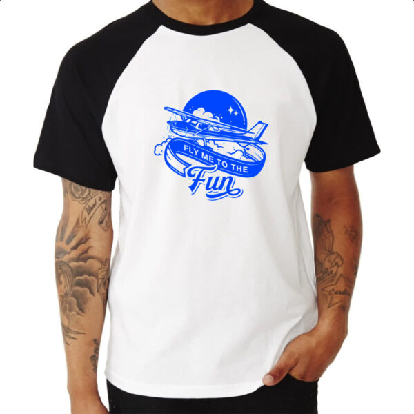 Camiseta Raglan Aviao fly me to the fun - Imagem 3