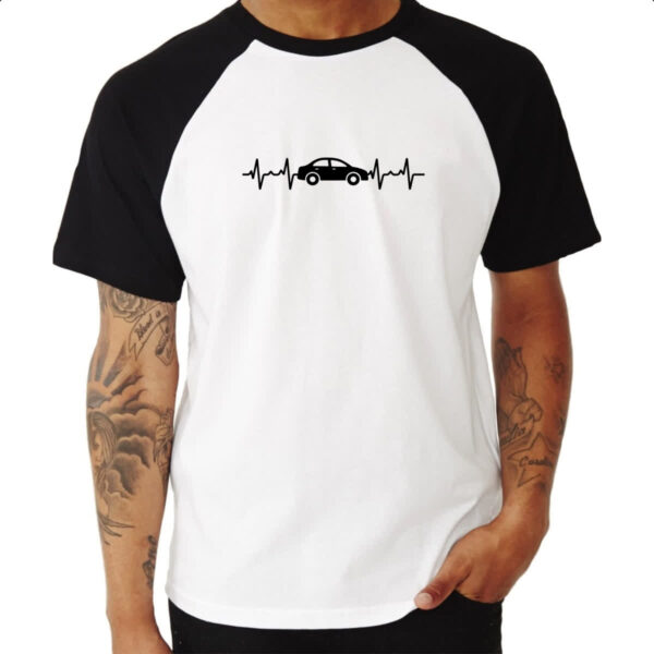Camiseta Raglan Batimento cardiaco carro - Imagem 3