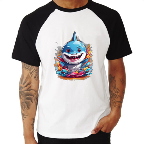 Camiseta Raglan Bebe Tubarao Splash - Imagem 3