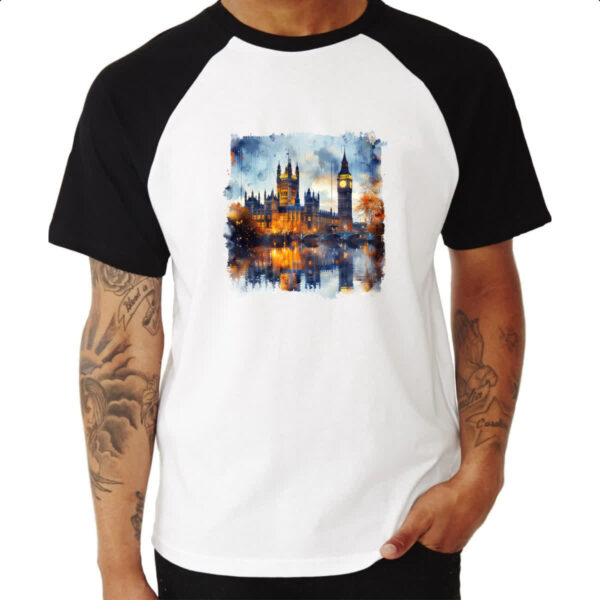 Camiseta Raglan Big Ben watercolor - Imagem 3