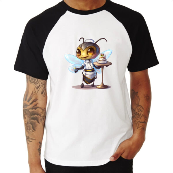 Camiseta Raglan Abelha cozinheira - Imagem 3