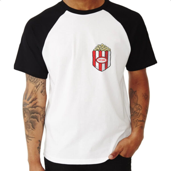 Camiseta Raglan Bolso com pipoca - Imagem 3