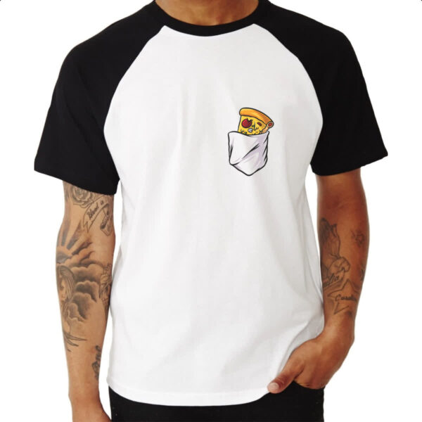 Camiseta Raglan Bolso com pizza - Imagem 3
