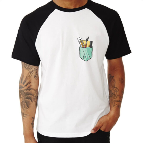 Camiseta Raglan Bolso de desenhista - Imagem 3