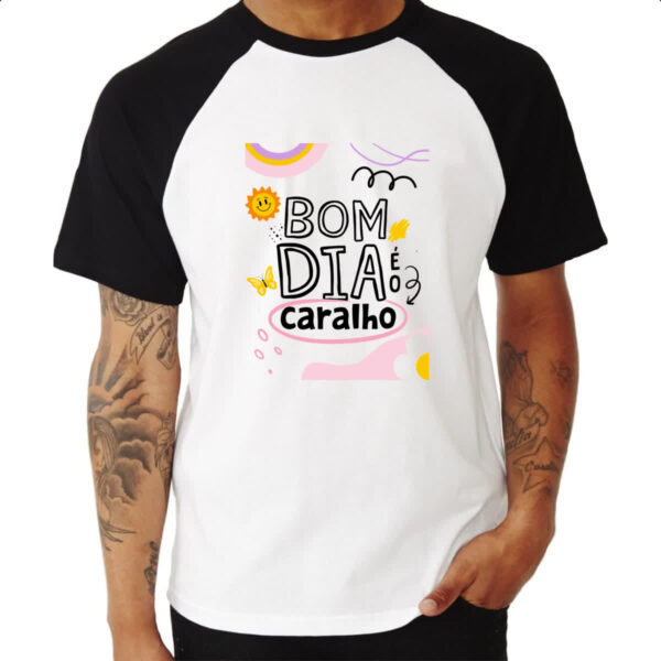 Camiseta Raglan Bom dia e o c - Imagem 3