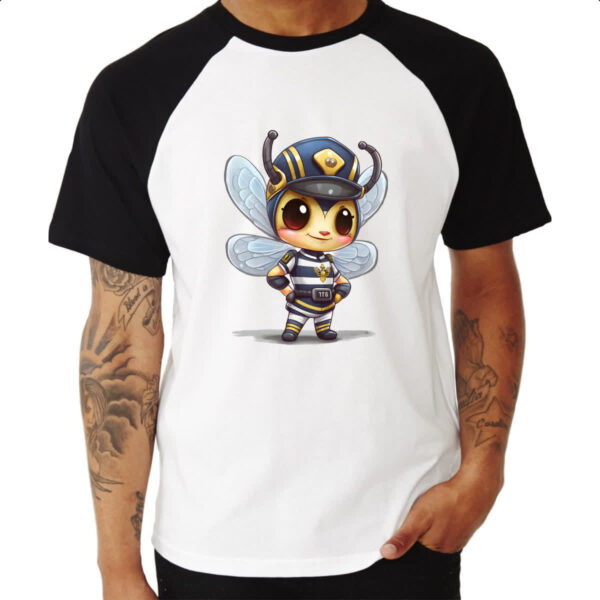 Camiseta Raglan Abelha policial - Imagem 3
