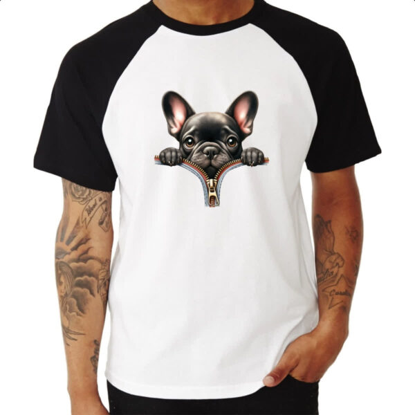 Camiseta Raglan Bulldog Frances no Ziper - Imagem 3