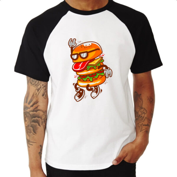 Camiseta Raglan Burguer dance - Imagem 3