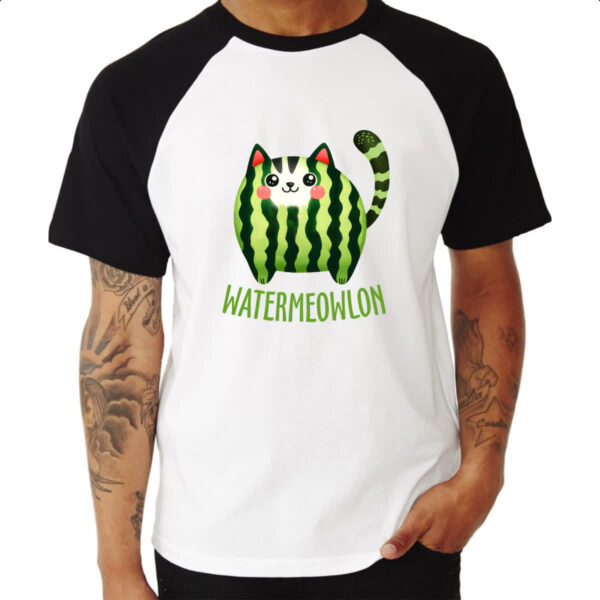 Camiseta Raglan Watermeowlon - Imagem 3