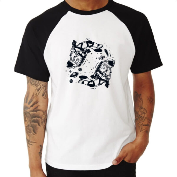 Camiseta Raglan Yin Yang Astronauta - Imagem 3