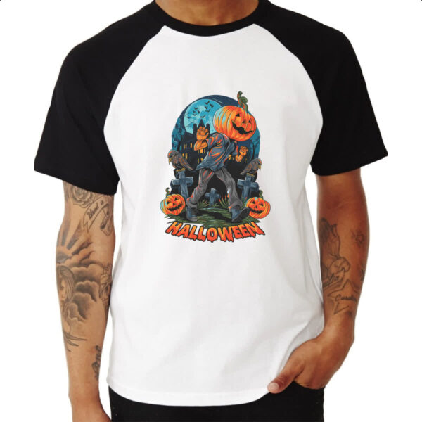 Camiseta Raglan Halloween JackPot Cemiterio - Imagem 3