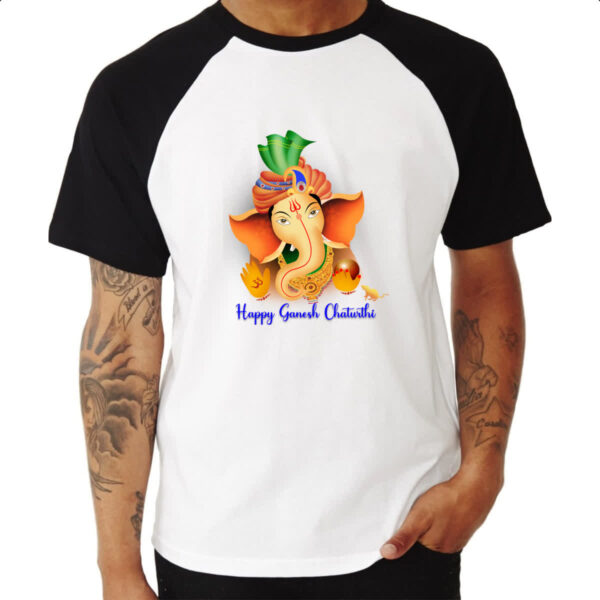 Camiseta Raglan Happy Ganesh Chaturthi - Imagem 3