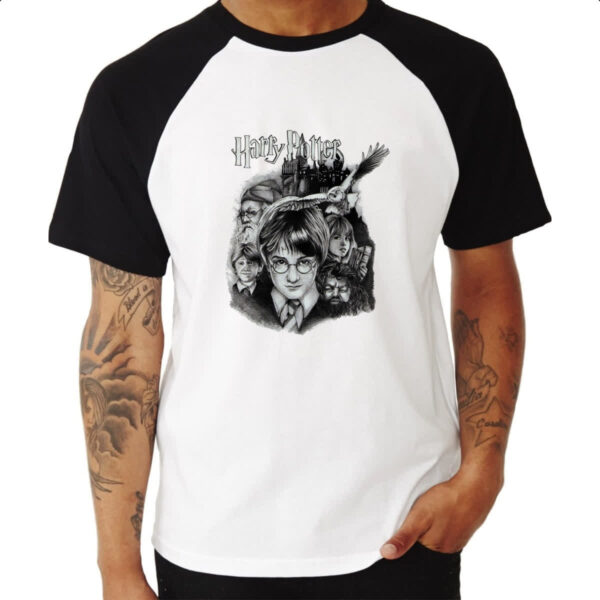 Camiseta Raglan Harry Potter Desenho a lapis - Imagem 3