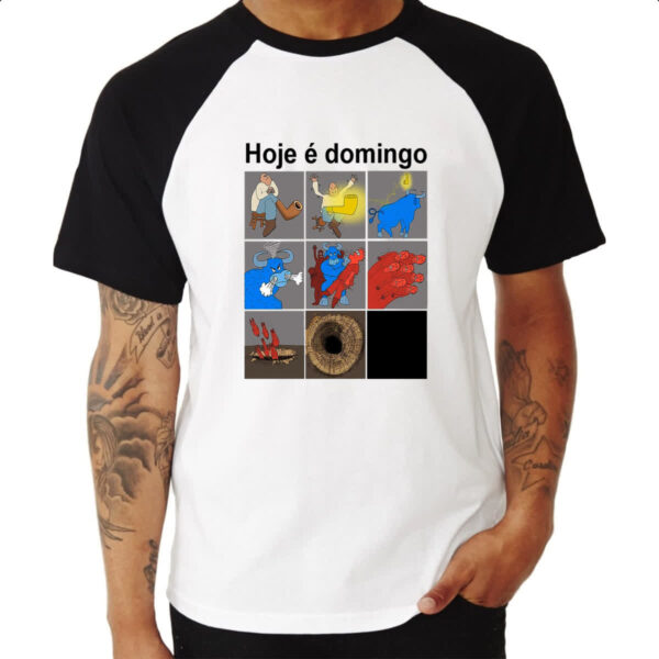 Camiseta Raglan Hoje e domingo pe de cachimbo - Imagem 3