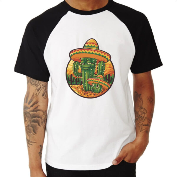 Camiseta Raglan Cacto Mexicano - Imagem 3