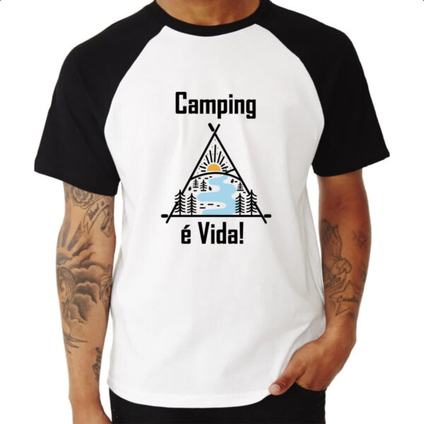 Camiseta Raglan Camping e vida - Imagem 3