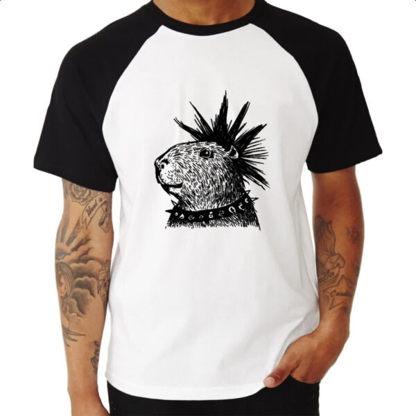Camiseta Raglan Capivara Punkvara - Imagem 3