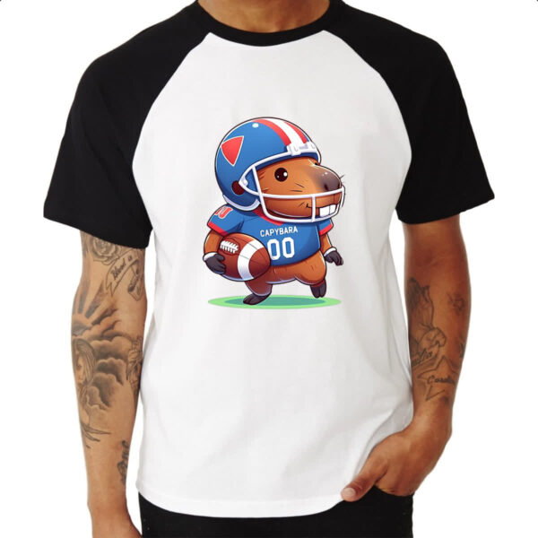 Camiseta Raglan Capivara futebol americano - Imagem 3